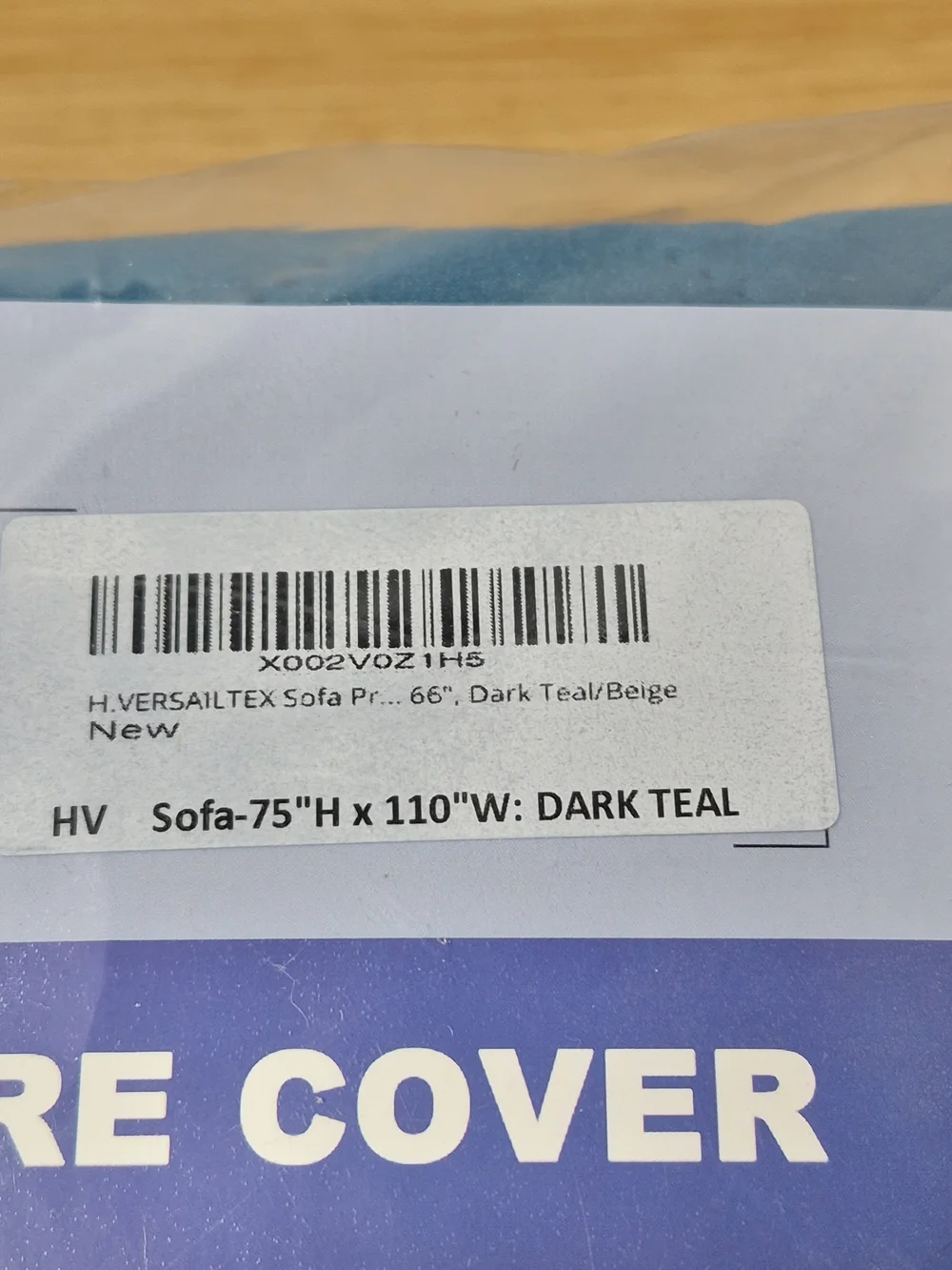 NWT H.VERSAILTEX Reversible Sofa Cover Dark Teal Water Resistant Couch Protector